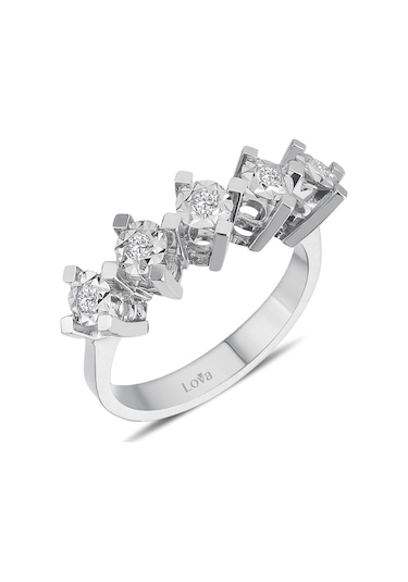 Lova 1,50 Karat Efektli Pırlanta Beştaş Yüzük - 1070102