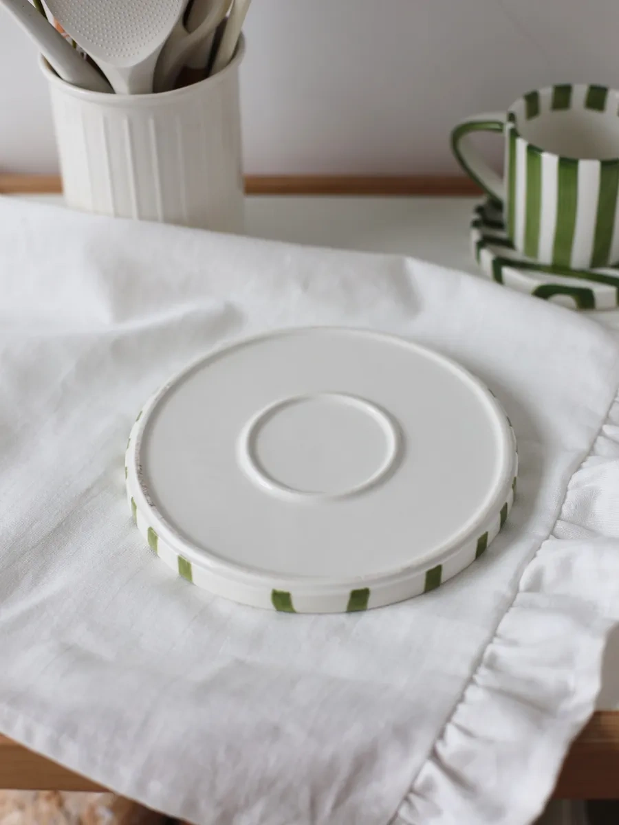 Home Lovers Kenarları Olan Düz Seramik Servis Tabağı 367988131 Sütlü