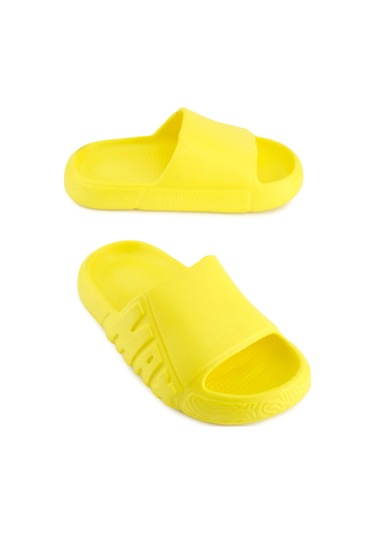 Gezer Yazlık Kız Çocuk Eva Islak Zemine Uygun Ev Bahçe Banyo Havuz Terlik Sarı