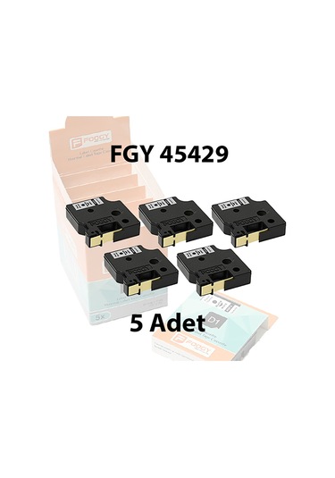Foogy D1 Etiket Plastik Gri - 12 Mm X 7 Mt - 45429 - Eko 5 Li Pak