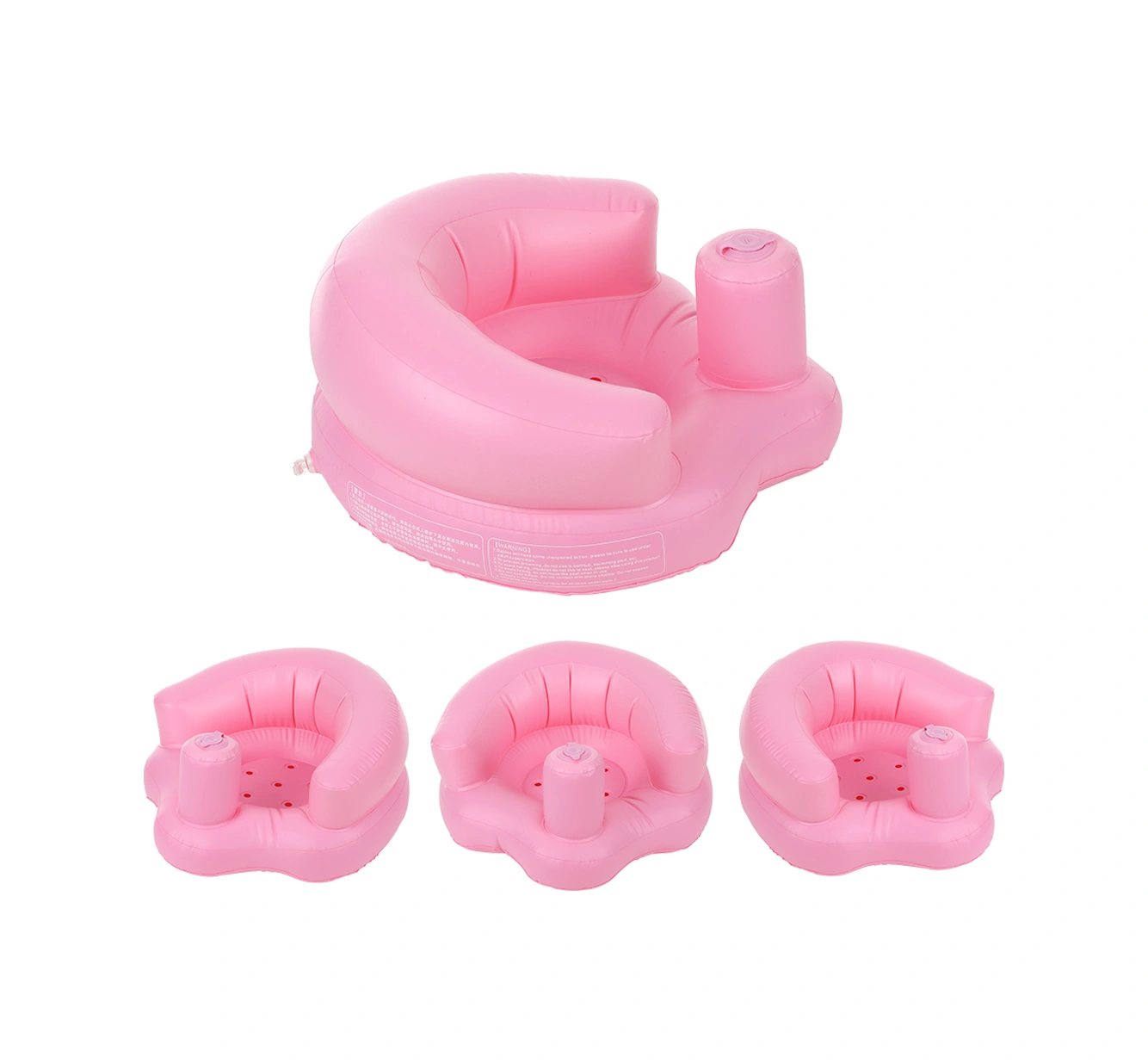 Padalink Pvc Bebek Oturma Eğitimi Koltuğu - Ev, Plaj, Banyo Kullanıma Uygun - Ergonomik, Kolay Şişirilebilir, Taşınabilir - Pembe 5 Ay-2 Yaş