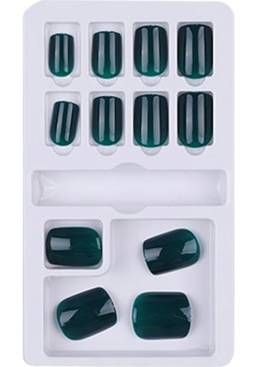 Qingmipy 12 Adet Tek Renk Tirazlı Abs Tırnak Seti - Yeniden Kullanılabilir, Kolay Tak-çık, Profesyonel Manikür Aletleriyle F648-3