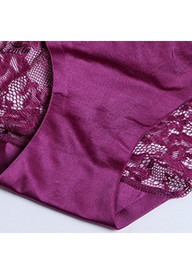 Siyah Kadın Traceless Buz Ipek Iç Çamaşırı Lüks İnci Dantel Dikiş Üçgen Külot Siyah