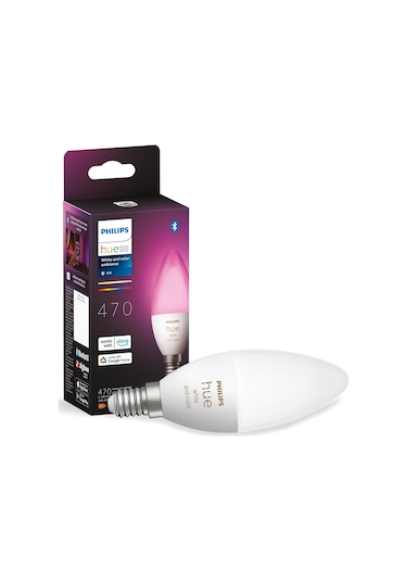 Philips Hue 5.3w Renkli Akıllı B39 E14 Led Ampul, Bluetooth Özell Çok Renkli