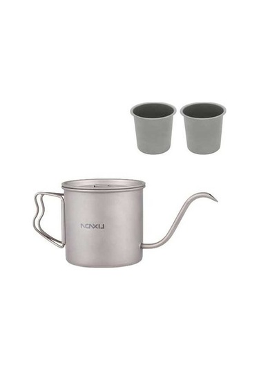 Bloomnest Kahve Süzme Cezvesi Mini Çay Su Kamp Tenceresi Ocak Üstü 400ml + 2x220ml Bardak Çok Renkli, Çok Renkli Çok Renkli