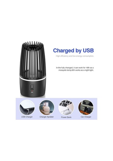 Dancemonkey Usb Şarjlı Uv Sivrisinek Tuzağı Gece Lambası - 4000mah Pil, 16 Saat Kullanım Mavi Mavi