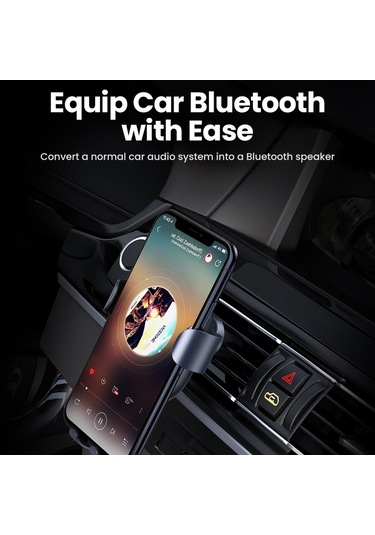 Cbtx Ugreen Araba Bluetooth 5.0 Aux Adaptörü Ses Alıcısı Usb 3.5mm Eller Serbest Kiti Desteği Tf Kart