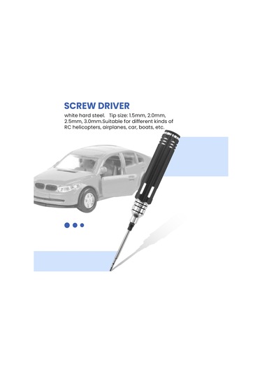 Leasetake 4'ü 1 Arada Altıgen Başlı Altıgen Tornavida Takım Seti 1,5-3 Mm Fr Rc Helikopter Arabası