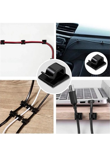 Fobz Kablo Tutucu 5 8 Mm Kendinden Yapışkanlık Siyah 20 Adet 308123793