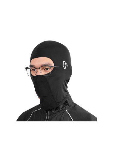 Xindoker Motosiklet Bisiklet Kullanıma Uygun Siyah Buz İpi Kafa Bandı - Güneşten Koruma, Teri Emici, Nemlendirici, Gözlük Delikli Seçenekli Siyah