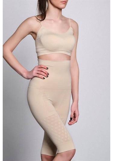 Emay Dikişsiz Uzun Paça Çift Kat Bokser Korse 2015 Ten