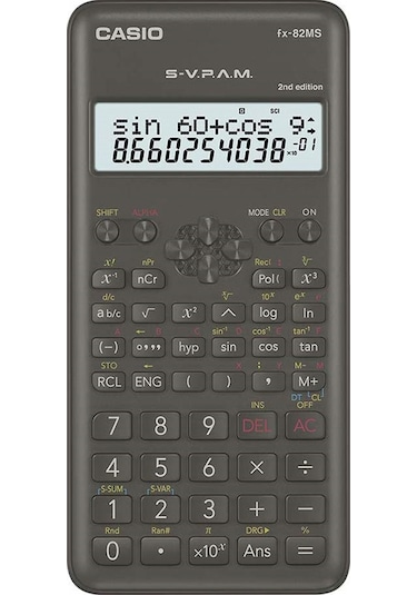 Casio FX-82MS 2. Versiyon Bilimsel Fonksiyonlu 12 Hane Hesap Makinesi