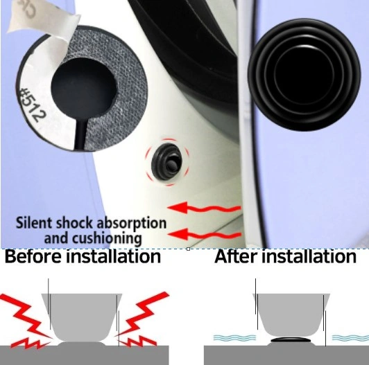 Araba Kapı Ses Ve Darbe Emici Pad 10 Adet Siyah 4490