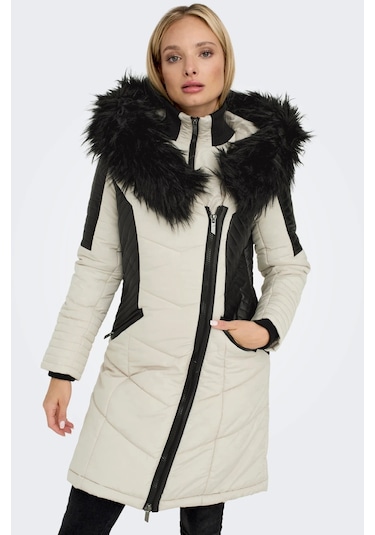 Only Kapüşonlu Taş Kadın Kaban 15295396 001