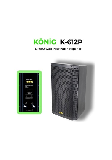 König K-612 30cm 600w Pasif Kabin Hoparlör