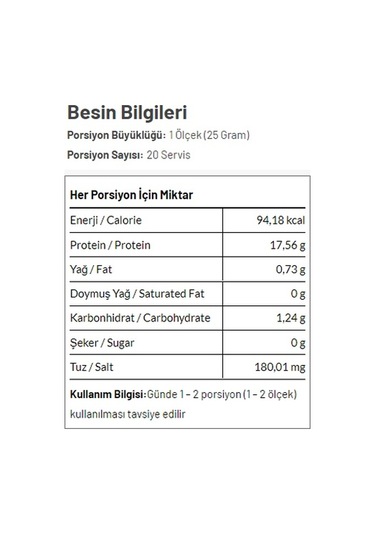 Torq Nutrition Pea Protein 100 Bezelye Proteini 500 Gr (509005695)