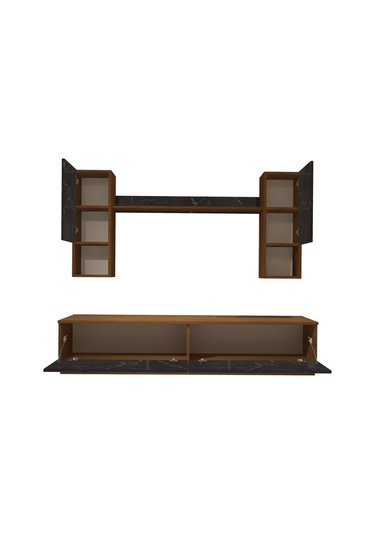 Decoraktiv Eko 5dab Mdf Std Tv Ünitesi Tv Sehpası Ceviz - Siyah Mermer