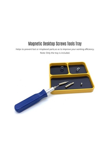 Fortunelane Alüminyum Alyuminyum 3 Manyetik Yastık Saklama Tepsisi - Sarı Parçaları Kaybetme