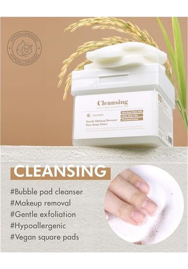 Dermal Rice Bubble Temizleme Pedi Makyaj Temizleyici Peeling Etkili Ve Nemlendirici Temizleme Pedi