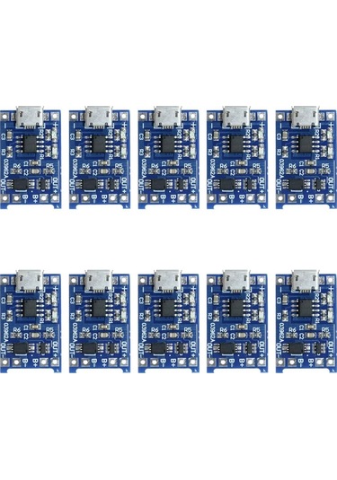 Tp4056 Micro Usb 1s 3.7v Lipo, Li-ion Pil Bms Korumalı Şarj Devresi - 10 Adet