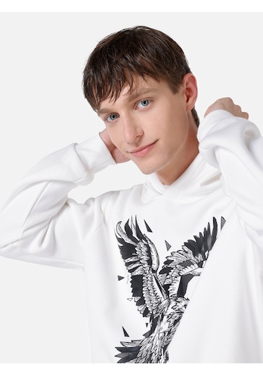 Colin's Colins Regular Fit Baskılı Beyaz Erkek Sweatshirt Cl1067471 Beyaz