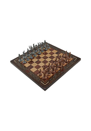 Gifthome Metal Satranç Takımı-seti Orta Yunan Antik Taş Ve Gül