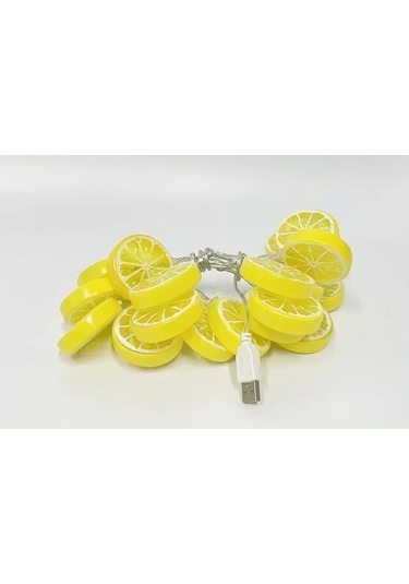 Dancemonkey Usb Limon Dilimli Led Işık Zinciri - Su Geçirmez Dekoratif Sarı Aydınlatma Sarı