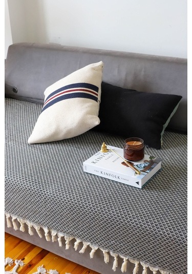 Yıldız Siyah Oturma Yerini Kapatan Koltuk, Çekyat, Kanepe Örtüsü/ Şalı 115x200 Cm Siyah