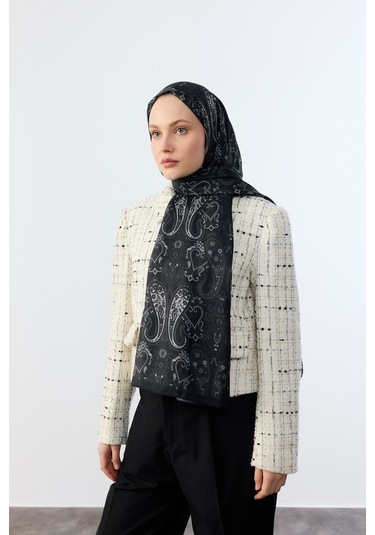 Mirsoy Scarf Asya Etnik Desen Şal Siyah