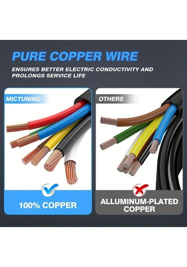 Xuweiwei Clelo Heavy Duty 7 Way Rv Standard Trailer Plug 8ft Pvc Kablo Rvs Çim Biçme Makineleri Römorklar