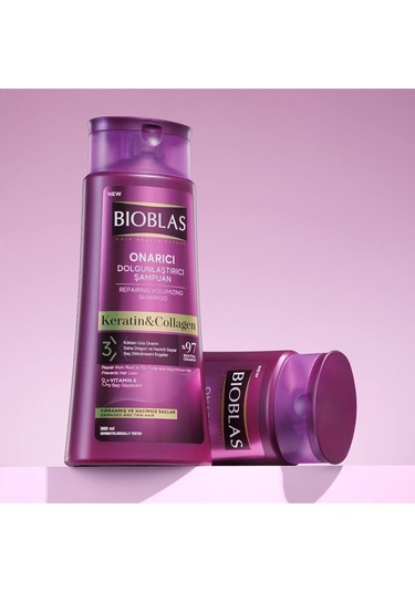 Bioblas Keratin & Kolajen Onarıcı Dolgunlaştırıcı Saç Bakım Şampuanı 360 Ml İnce ve Yıpranmış Saçlar