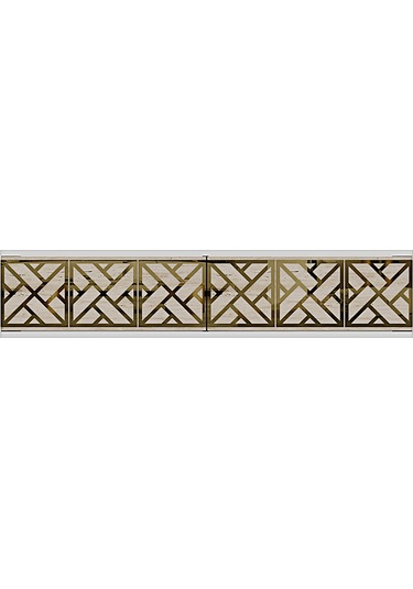 Da1238btg Arex Dresuar , Antre Hol Rafı Beyaz-traverten-gold 120cm
