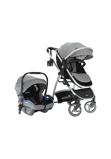 Yoyko City Seyahat Sistem Bebek Arabası 3 İn 1 Gri Silver