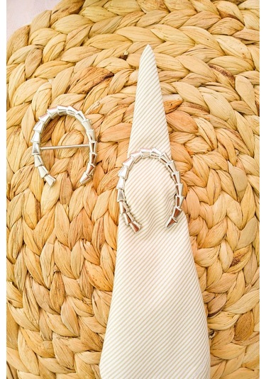 6 Adet Açık Gümüş Metal Nal Peçete Yüzüğü