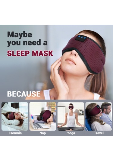 Yaozixa Bluetooth Uyku Maskesi Kulaklık: 2'li 1 Ses Kalitesi, Uzun Pil, Ev Ve Seyahat İçin Uyku Yardımı