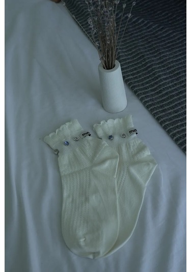 Dress Code Couture Fırfırlı Ve Taşlı Çoraplar 309962016 Beyaz