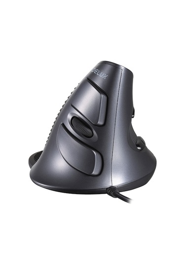 Delux M618 6 Tuşlu Dikey El Faresi Ergonomik Kablolu Fare, Kablo Uzunluğu: 1.5m Siyah Diğer - Black Diğer