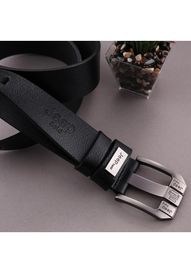 Jeep Premium Field Hakiki Deri Erkek Kemer Siyah