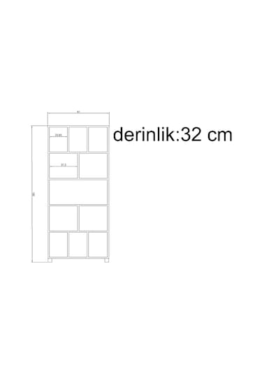 Antrasit Dekorasyon Kitaplık D/32 G/81 Y/180