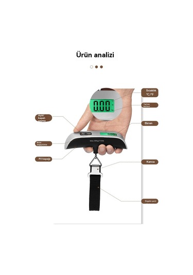 Jian Fan Taşınabiler Elektronik Taşın Terazi Siyah
