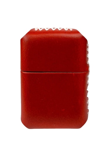 Handmade El Yapımı Hakiki Deri Zippo Modeli Çakmak Kırmızı