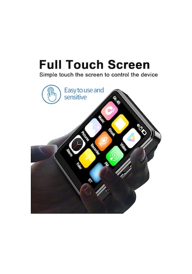 Kangvka Bluetooth 5.3 Dokunmatik Ekran Mp3 Mp4 Çalar, Dahili Hoparlör Ve Tf Kart Desteği İle Müzik, Video Ve E-kitap Keyfi