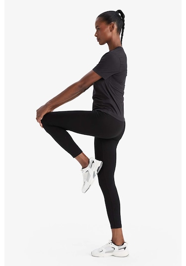 Defacto Defactofit Yüksek Bel Beli Saran Pamuklu Basic Düz Sporcu Tayt Z6327az25aubk81 SiYAH