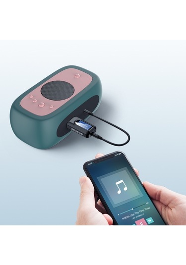 Sones T11 2'si 1 Arada Usb Bluetooth 5.0 Verici Ve Alıcı Ses Adaptörü, Lcd Ekranlı Siyah