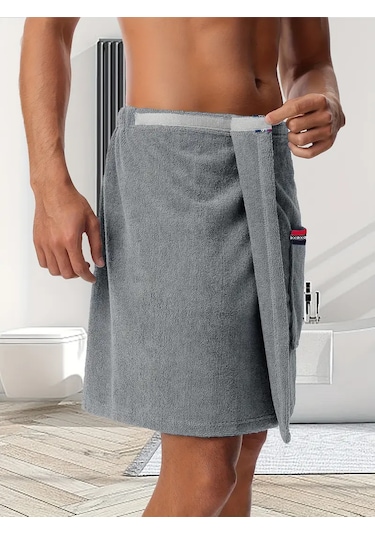 Erkekler İçin Sarma Havlusu Banyo Duş Spa Sauna Spor Cepli