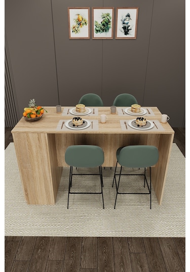 Asra Trend Mutfak Adası MA-04 %100 MDF Dolaplı Yemek ve Bar Masası Sonoma Asra Trend Mutfak Adası MA-04 %100 MDF Dolaplı Yemek ve Bar Masası Sonoma