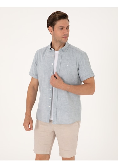 Pierre Cardin Erkek Yeşil Gömlek Kısa Kollu 50307073-vr054 Yeşil