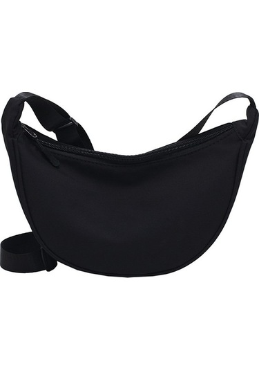 Moda Kadın Çantası Naylon Crossbody Hafif Günlük Kullanım İçin Tek Omuz Askılı Şık Koltuk Altı Çanta Siyah