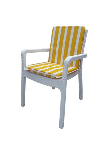 Mirzade 6'lı Median Yüksek Arkalı Sandalye Minderi-sarı