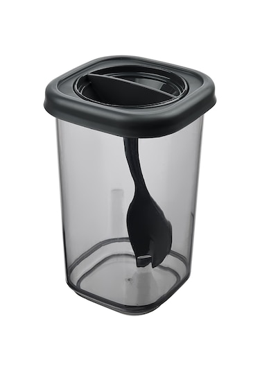 6 Lı Kendinden Kaşıklı Tuzluk & Baharatlık Seti 350 Ml. Gri